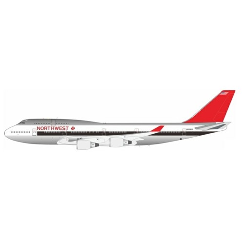 WB744665P - 1/200 NORTHWEST AIRLINES BOEING 747-451 N665US POLISHED WITH STAND