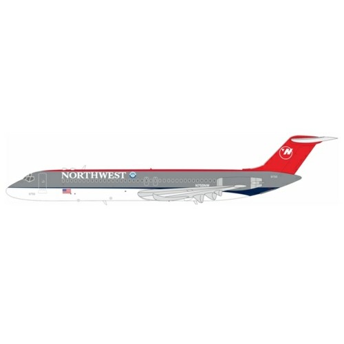 WB941NW750 - 1/200 NORTHWEST AIRLINES DC-9-41 N750NW WITH STAND