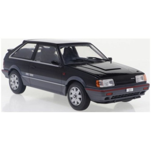 WBX124222 - 1/24 MAZDA 323 4WD TURBO BLACK/METALLIC DARK GREY 1989