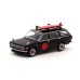 TCT64G026BK - 1/64 DATSUN 510 WAGON WITH SURFBOARD, BLACK/RED