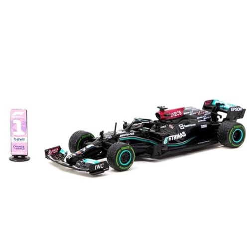 TCT64GF037LH3 - 1/64 2021 MERCEDES BENZ AMG F1 W12 E PERFORMANCE NO.44 LEWIS HAMILTON WINNER 100TH WIN RUSSIAN GRAND PRIX, BLACK/SILVER